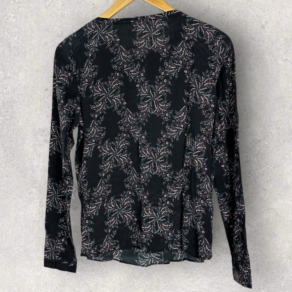 Sezane 100% Silk Printed Long Sleeve Blouse‎ Womens Size 38 French US 6 Top Boho - Picture 14 of 14